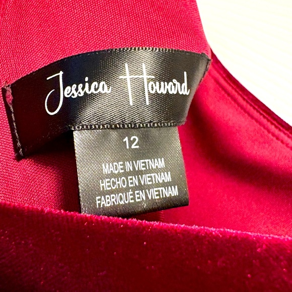 NWT - Jessica Howard Rich Burgundy Velvet Long Sleeve Dress - Picture 5 of 8
